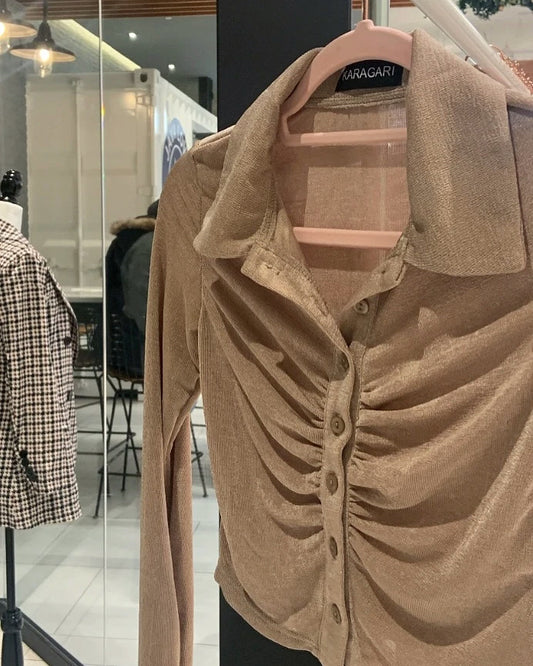 Ruched Button Up