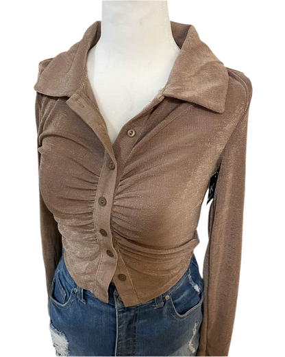 Ruched Button Up